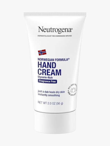 Neutrogena Norwegian Formula Hand Cream in branded tube component on a light gray background
